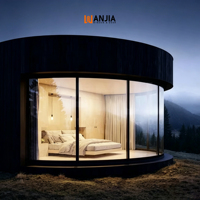 WANJIA individuelle Villa Aluminium gebogenes feste Fenster Boden bis Decke feste Glasfenster