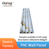 Panneau mural rainuré WPC 160*22mm 850g/m² - Revêtement mural stratifié facile à installer et à nettoyer - Style moderne - Panneau à rainures - Vente chaude