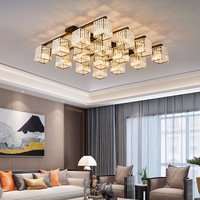 Lustre suspendu de style italien, moderne, simple, carré, de luxe, en cristal, plafonnier moderne de style italien