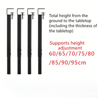 Supports de table télescopiques réglables en acier au carbone, sans perçage, à fixation par pince, pour bureau d'ordinateur, pieds en fer