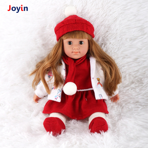 15 Inch Lifelike Baby Silicone Reborn <strong>Dolls</strong> Toy Girl Movable Child Play Red Hat, Skirt, Scarf, White Coat Clothes <strong>Blinking</strong> <strong>Eyes</strong> - Product Image 2