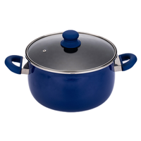 Casserole de cuisine en fonte d'aluminium pour restaurant avec couvercle en verre