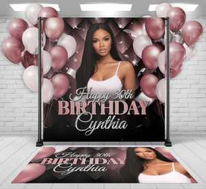 สติ๊กเกอร์ติดพื้น แบนเนอร์สุขสันต์วันครบรอบ 30 ปี ของตกแต่งงานปาร์ตี้ ของตกแต่งสำหรับผู้จัดงาน ฉากหลังวันเกิดแบบ Step and Repeat - Product Image 1