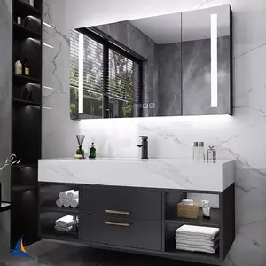 42 인치 현대 싱크대를 가진 호화스러운 목욕탕 허영 수채 빛 목욕탕 내각 정리 수채 거울 정착물 가구