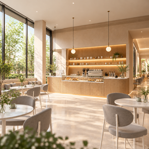 Diseño Interior Minimalista Personalizado para Cafetería, Conjunto Completo de Muebles para Café - Product Image 2