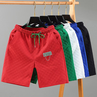 Shorts amples décontractés pour hommes, grande taille, en maille fine à carreaux, avec cordon de serrage, collection été, style mode