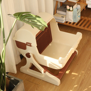 Semi Automatic <b>Cat</b> <b>Litter</b> Box 100L Large Capacity Easy Clean Plastic Rectangle For <b>Cats</b> - Product Image 4