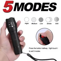 Lampe torche LED portable zoomable étanche XML T6 1200 lumens longue portée pour le camping en extérieur