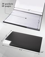 Portafolio de Arte Premium de 11"x17", Carpeta Negra para Presentaciones, Libro de Exhibición de Plástico para Artistas y Creativos