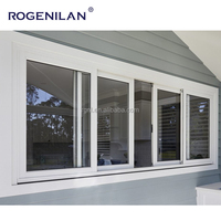 Rogenilan Winddichte Aluminium-Schiebefenster und -Türen mit Low-E-Glas und Gitter, Kleine Schiebefenster für Keller