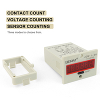 Compteur électronique haute précision 6 chiffres BERM JDM11-6H 110-220V AC 10x/s avec mémoire de coupure de courant, affichage LED, capteur de comptage, en plastique