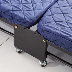 Cadre de lit pliant en acier robuste avec roues-Lit en métal silencieux pour hôtel, dortoir, hôpital, assemblage et transport faciles - Product Image 3