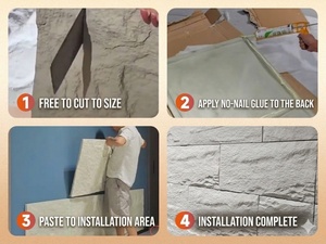 Paneles de Revestimiento de Pared de Piedra PU a Precio de Fábrica, Paneles de Piedra Artificial de Poliuretano para Interiores y Exteriores - Product Image 3