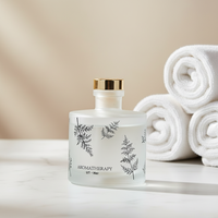 SHENTU Ensemble diffuseur à bâtonnets d'aromathérapie avec bouquet de fleurs séchées, en verre, sans BPA, sans alcool, fait main, 120 ml, parfum d'intérieur
