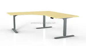 Boa qualidade e preço de 3 pernas forma l escritório sentar-se ao canto altura ajustável mesa