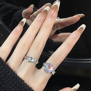 Y2k Irregular Open <b>Rings</b> Moonstone <b>Finger</b> <b>Rings</b> for Women Girls Trendy Jewelry Moonstone Heart <b>Ring</b> Colored Diamonds <b>Finger</b> Band - Product Image 1