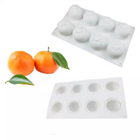 Moule à gâteau en silicone en forme de fruits, sphère ronde, 6, 8, 12 cavités, pour mousse au chocolat 3D, outils de pâtisserie DIY, qualité alimentaire