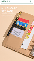 Carpeta de 6 anillas, planificador de cuaderno, gran oferta A6, carpeta de diario de cuero bonita, carpetas de presupuesto en efectivo personalizadas, planificador con sobres con cremallera