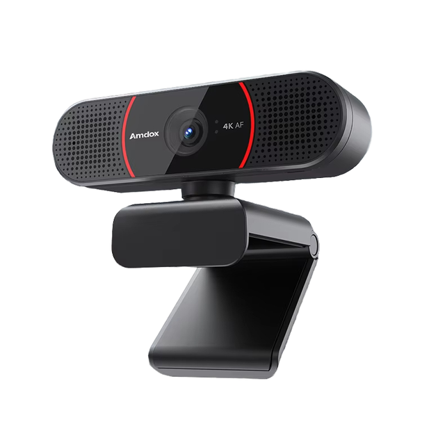 Amdox C-UHD-BYM 4K Ultra HD Autofocus USB Desktop/Laptop Webcam 8MP CMOS 360 Articulating Stand Black Diagonal 73 FOV 5P+1IR