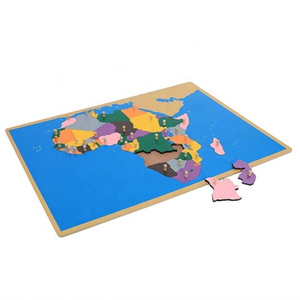 Jouets éducatifs intelligents en bois pour enfants, jouets Montessori, puzzle, carte de l'Afrique, puzzle géographique - Product Image 1