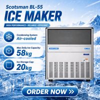 Machine à glaçons en cubes commerciale Scotsman BL55, refroidissement par eau/air, dégivrage automatique par gaz chaud, 675x580x750mm, pour hôtel, bar