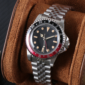 นาฬิกาข้อมือผู้ชาย MINUTETIME รุ่นวินเทจยุค 1960s NH34 หรูหรา หน้าปัดเรืองแสงสีแดง ขอบหน้าปัดสีแดง ระบบอัตโนมัติ กันน้ำ กระจกโดม - Product Image 2