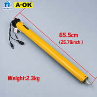 Moteur tubulaire pour stores enrouleurs motorisés A-OK AM45-20/12-R-ES-E-Z, électronique, métallique, Zigbee, batterie lithium intégrée, 45 mm