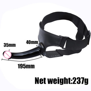 Schwarzer Realistischer Weicher Umschnalldildo mit Verstellbarem Gürtel Doppelriemen <span class=keywords><strong>Strap</strong></span>-On <span class=keywords><strong>Dildo</strong></span> für Frauen - Product Image 2