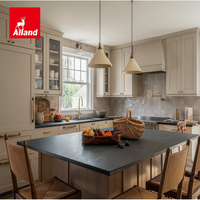 Allandcabinet Armoires de cuisine Shaker de luxe à cadre plein, en contreplaqué peint, avec portes vitrées à meneaux