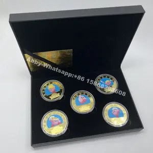 Anime giapponesi Kirby Figuras 30th Anniversary set di monete placcate in oro 24k con confezione regalo per la raccolta