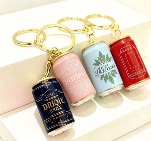 Simulation mini beer can <b>keychain</b> customizable logo <b>keychain</b> men's backpack car key decoration fashion gift - Product Image 3