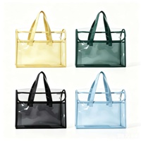 Bolsa de Mano Transparente de PVC Impermeable de Gran Capacidad para Documentos, para Almacenamiento de Archivos de Oficina y Negocios, Venta al Por Mayor, Marca Privada