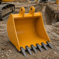Bucket Excavator Mini Kompak untuk Penggalian Parit Jalan Raya, Excavator Kecil 1-3 Ton, Desain Tepi Dilas, Warna Kuning, Lebar 400mm