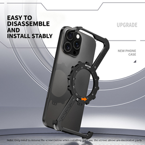 กรอบอลูมิเนียมป้องกันการตกฝาครอบแม่เหล็กสำหรับ iPhone 13 14 15 16 PROMAX 360ขาตั้งหมุนด้วยแม่เหล็ก - Product Image 4