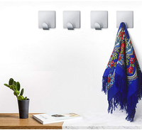 Crochet mural adhésif en acier inoxydable SUS304, crochet pour serviette de bain, crochet pour peignoir, crochet de douche