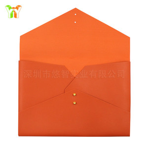 Bolsa para documentos de reuniones A4, maletín estilo coreano, bolsa de almacenamiento para tabletas de cuero PU, bolsa tipo sobre, cartera. - Product Image 4