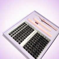 Kit de Cils en Grappes Réutilisables en PBT de Qualité Supérieure, Étiquette Privée, Imperméables, 3D-8D, Faits à la Main, Logo et Design Personnalisés, Vente en Gros