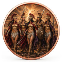 Pièce de monnaie en cuivre pur 999 de 1 oz, série Spartan en couleur, haute relief, édition collector 3D UV intense