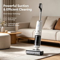 Nettoyeur de sol sans fil avec moteur sans balais 35 min, filtration HEPA, pour le nettoyage quotidien de la maison, nettoyeur de surfaces dures, aspirateur et serpillière
