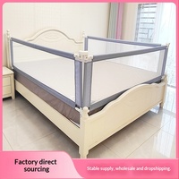 Barrière de lit réglable pour bébé 180 cm avec panneau en maille, barrière de sécurité verticale pour enfant