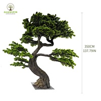 100% fait à la main semble vrai faux grand arbre en fibre de verre vert pin artificiel Bosai arbre pour intérieur Restaurant projet décor intérieur