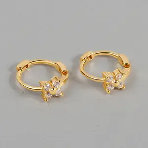 Zircon Flower Earrings For Women Hoop Earrings New Design Luxury Wedding 2023 Trending Jewelry free shipping