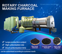 Ligne de production de charbon à chicha sans fumée de fabrication professionnelle, four de carbonisation continu