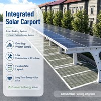 Structure de carport photovoltaïque modulaire résistante au vent, carport solaire pour parking commercial, projet d'usine
