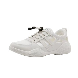 Zapatillas Deportivas Blancas de Malla Transpirable para Mujer, con Cordones Delanteros, Color Sólido, Diseño V-V - Product Image 5
