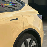 Film de covering automobile vinyle brillant jaune nuageux pour véhicules, accessoires jaune soleil, autocollants pour voitures