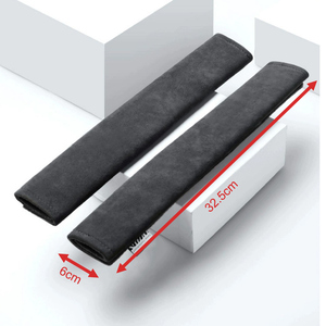 Alcantara Suede ผ้านิ่มแบบระบายอากาศได้เข็มขัดนิรภัยในรถยนต์แผ่นนุ่มสำหรับป้องกันสายยาวโลโก้ออกแบบได้ตามต้องการ - Product Image 4