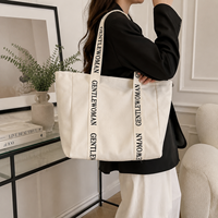 Sacs fourre-tout pour femmes en toile recyclée avec logo personnalisé, doublure en polyester, pour l'été, grand sac de shopping portable