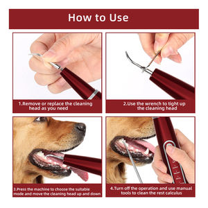 पट्टिका के लिए कुत्ते के दांत ब्रश किट और आईपी 6 जलरोधी कुत्ते दांतों की सफाई किट इलेक्ट्रिक पालतू जानवर साफ - Product Image 3