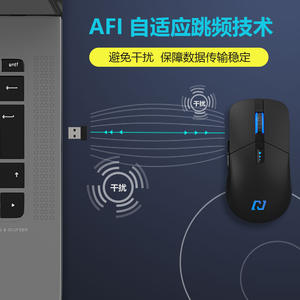 เมาส์ไร้สายนจอร์ด 6 ปุ่ม 2.4G ไฟแบ็คไลท์สีน้ำเงินแบบชาร์จไฟได้สำหรับใช้กับคอมพิวเตอร์ในสำนักงาน - Product Image 4